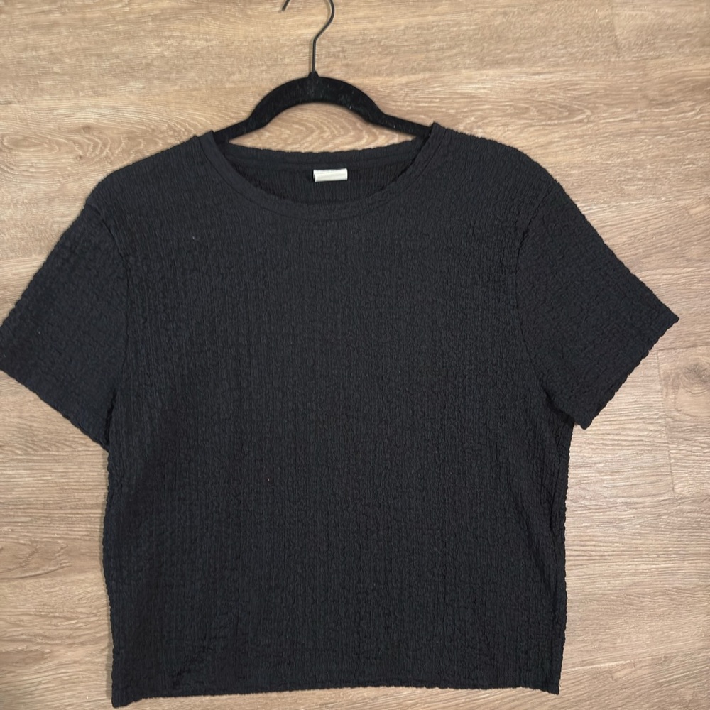 Abercrombie & Fitch Textured Black Short Sleeve Baby style Tee